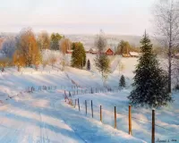 Пазл Зимняя дорога