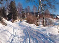 Пазл Зимняя дорога