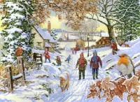 Пазл Зимняя прогулка
