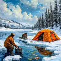 Пазл Зимняя рыбалка