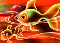 Пазл Золотые рыбки